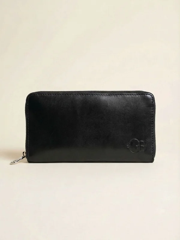 Portefeuille Zip Mauleon Cuir Noir