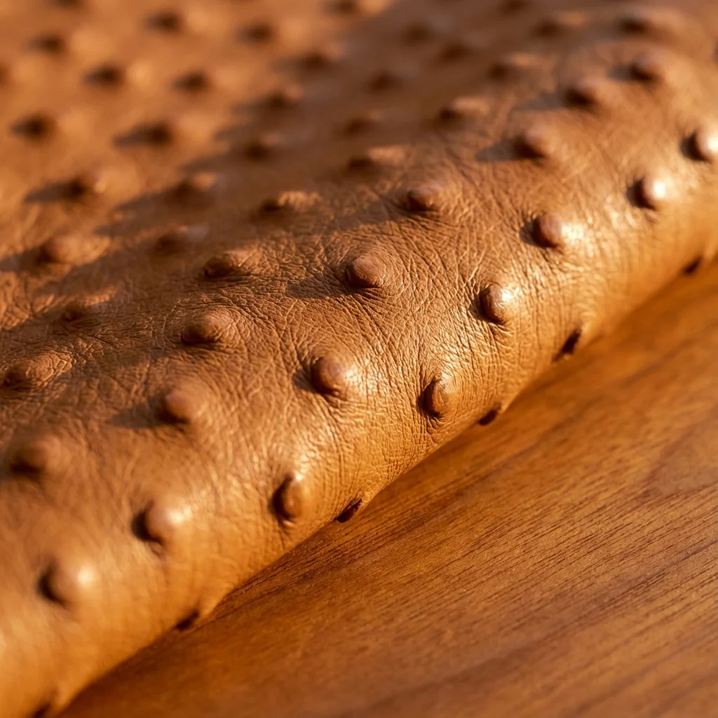 Cuir d'autruche à texture unique